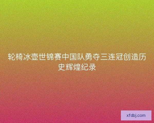 轮椅冰壶世锦赛中国队勇夺三连冠创造历史辉煌纪录